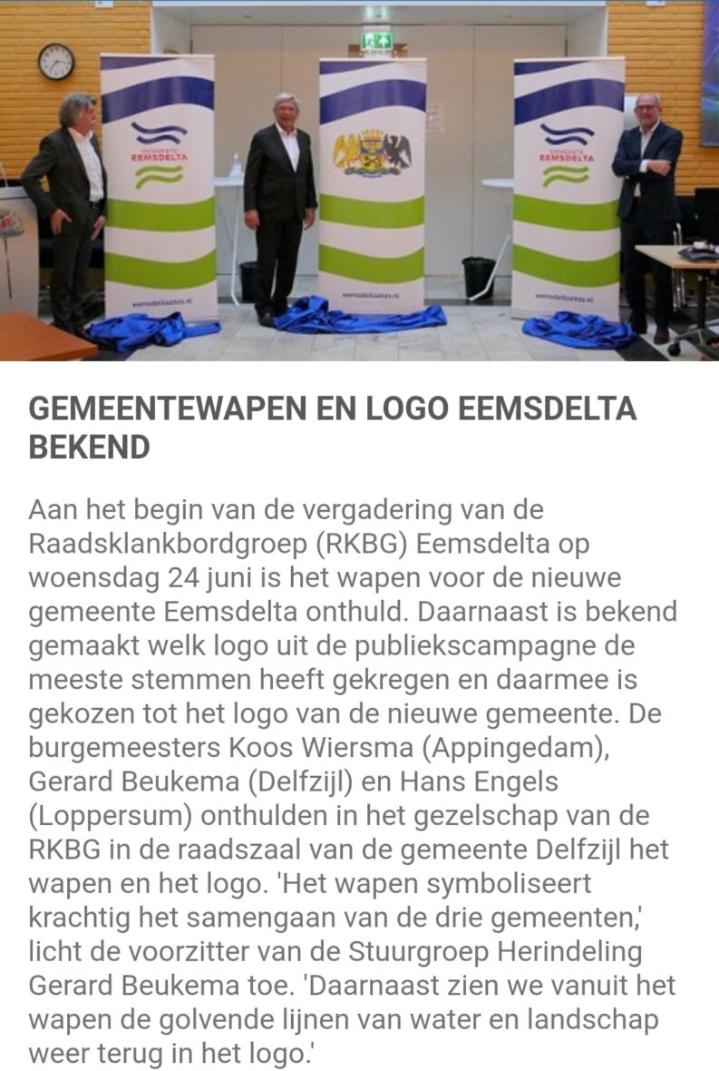 Eemsdelta logo en gemeentewapen