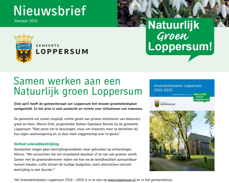 nieuwsbrief groen loppersum